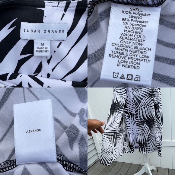 Susan Graver Women Palm Print dress Sz M - Picture 10 of 15